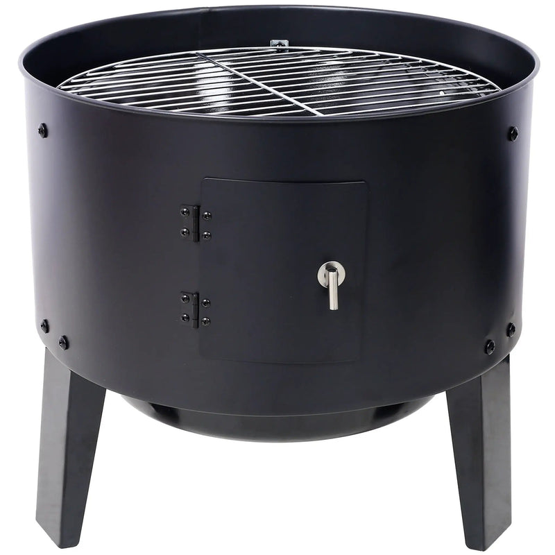 Portable Charcoal Smoker Grill For Outdoor Cooking - Black by HouseOfZazla