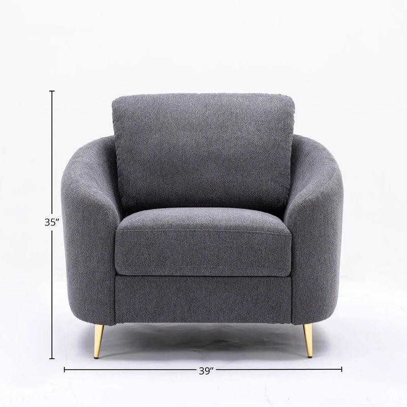 Yuina Linen Chair - Gray by HouseOfZazla