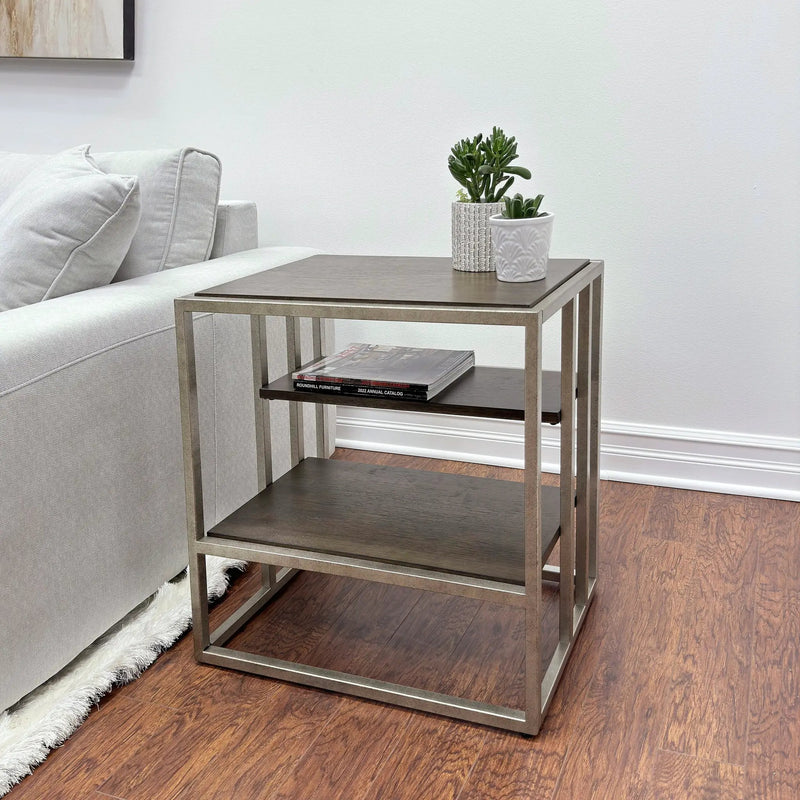 Padena 3-Piece Metal Frame Wood Living Room Coffee Table and 2 End Tables Set by HouseOfZazla