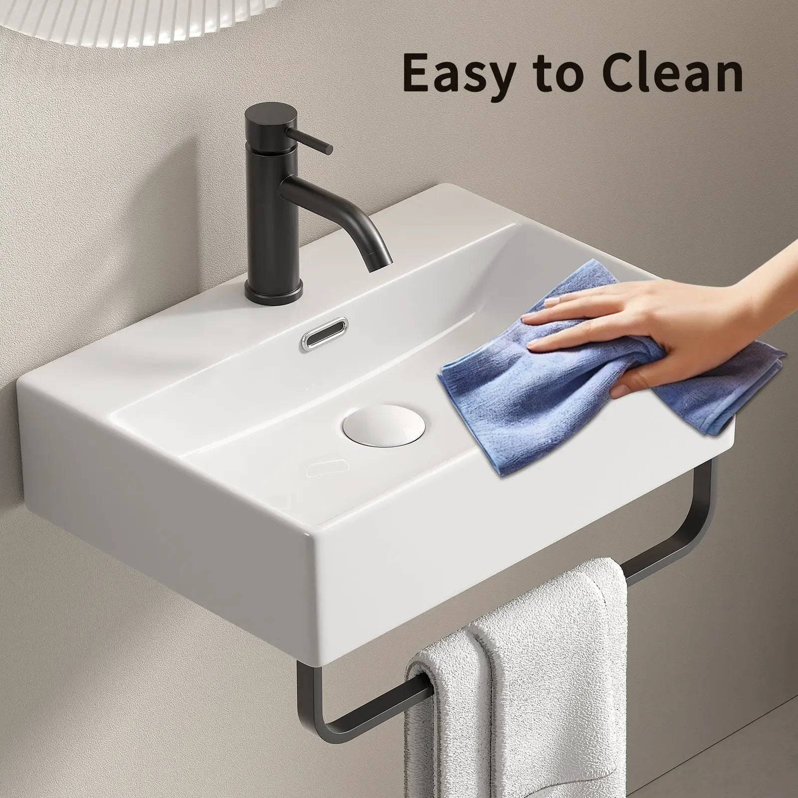White Vessel Sink with Towel Rack by HouseOfZazla