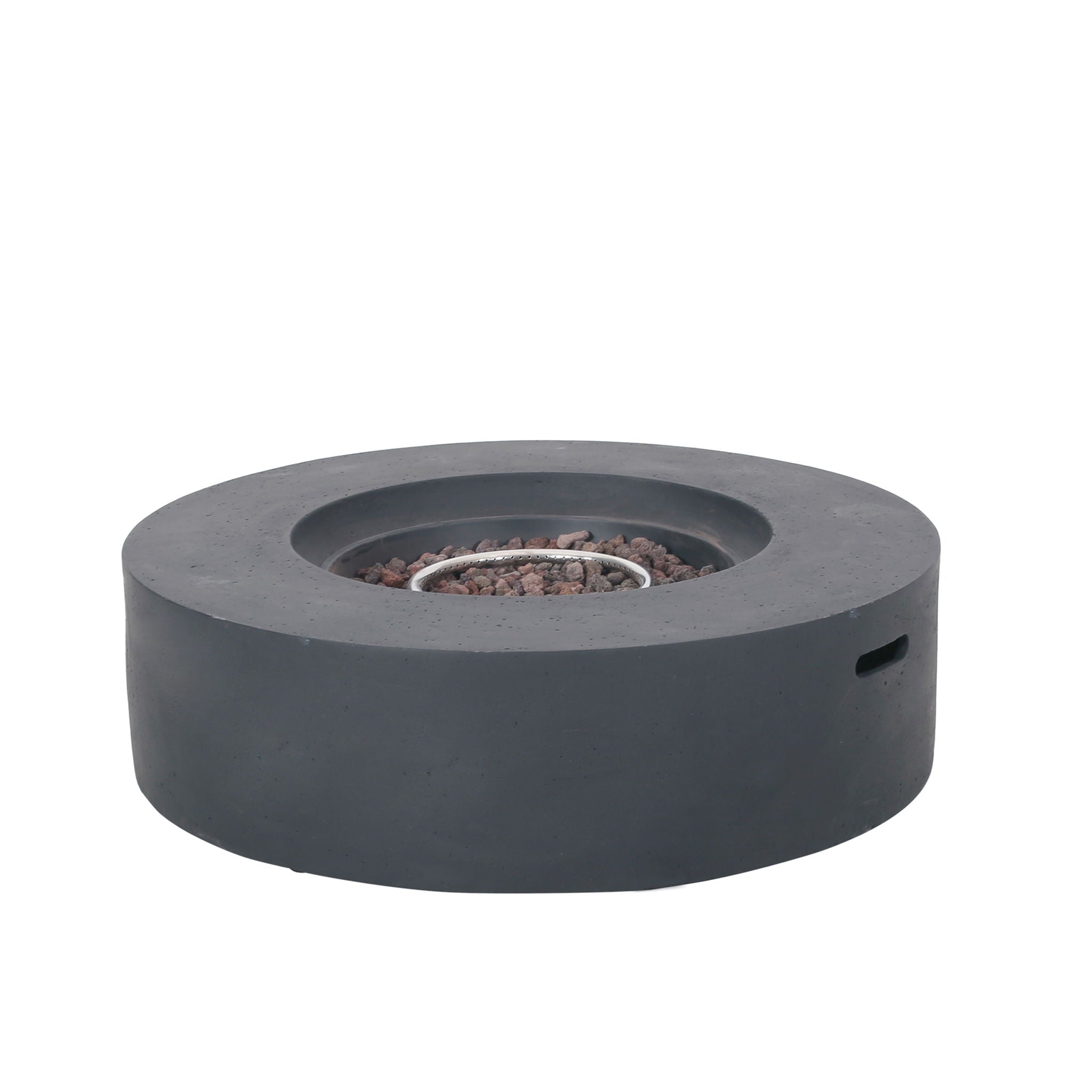Modern Lightweight Concrete Outdoor Circular Fire Pit 50,000 BTU by HouseOfZazla