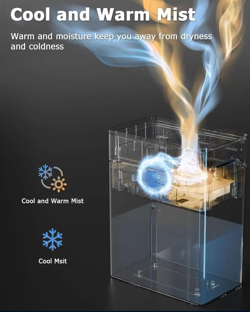 Open Box Humidifiers for Bedroom Large Room, AILINKE Cool and Warm Mist Humidifier 10L/2.64Gal, 12H Timer, 3 Speed, Top Fill, Simulated Flame by Selzalot