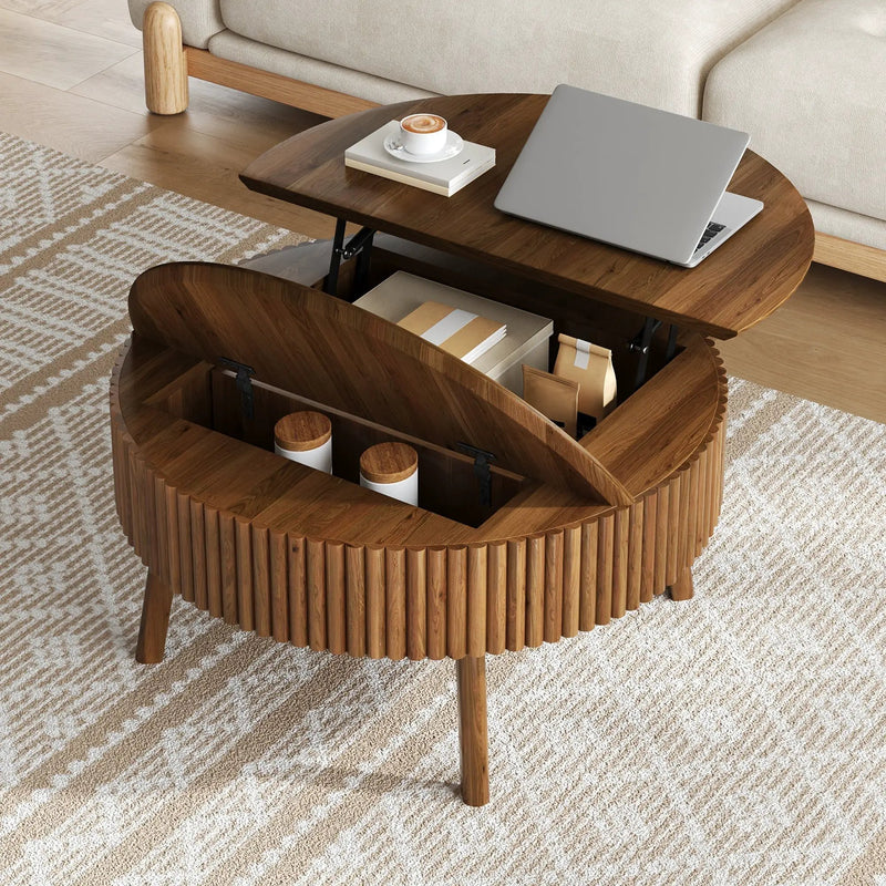 Modern Round Lift-Top Coffee Table by HouseOfZazla