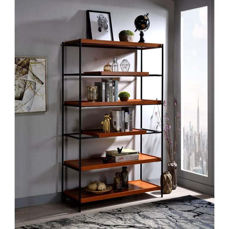 Oaken - Bookshelf - Honey Oak & Black by Unique Piece Furniture