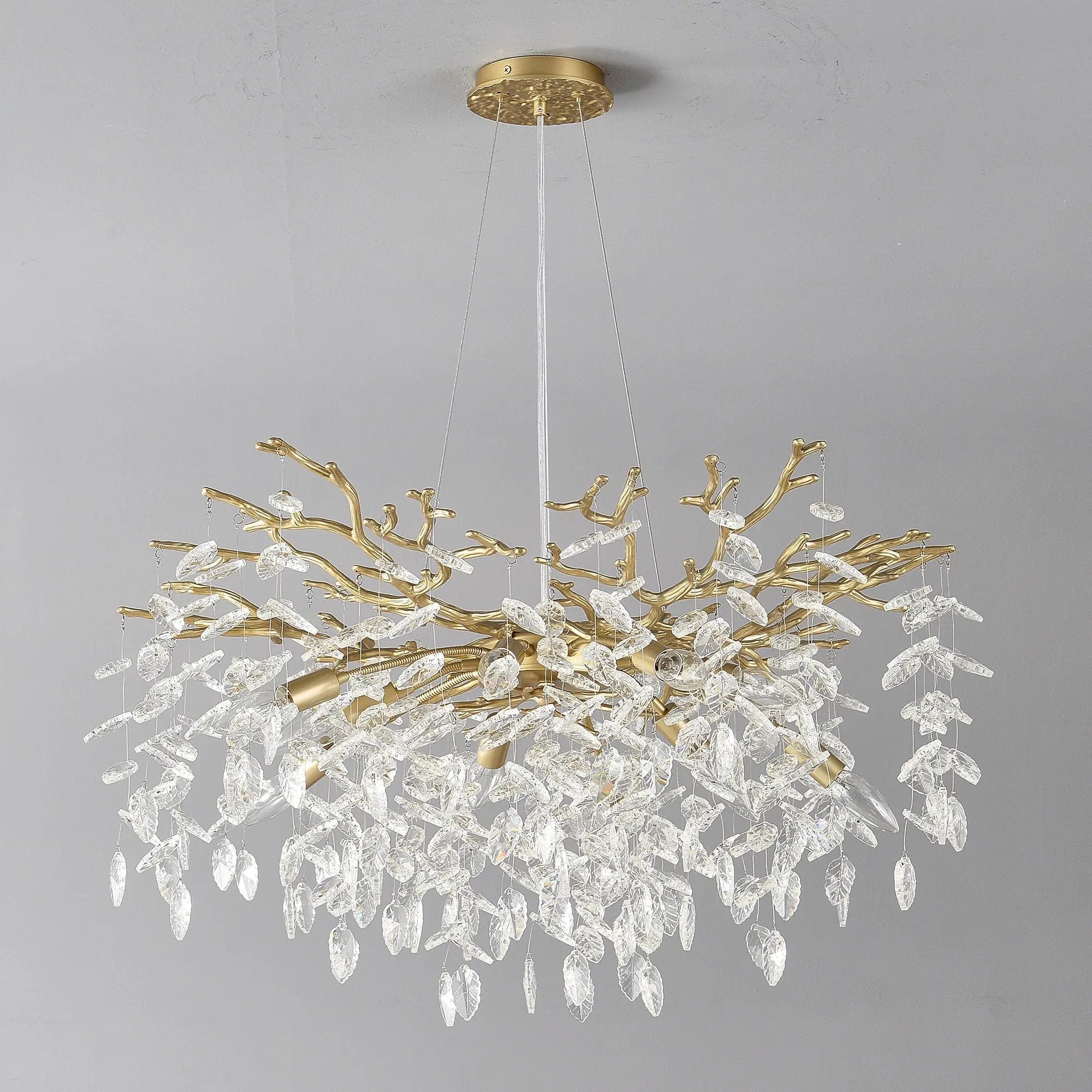 8-Light Crystal Gold Chandelier for Dining Room and Kitchen Island by HouseOfZazla