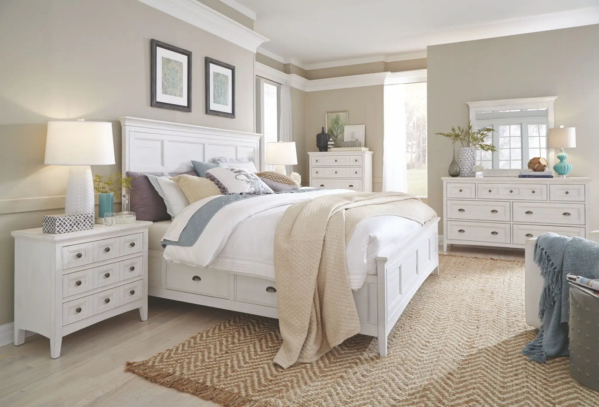Heron Cove - Relaxed Traditional Chalk White Three Drawer Nightstand - Chalk White by Unique Piece Furniture