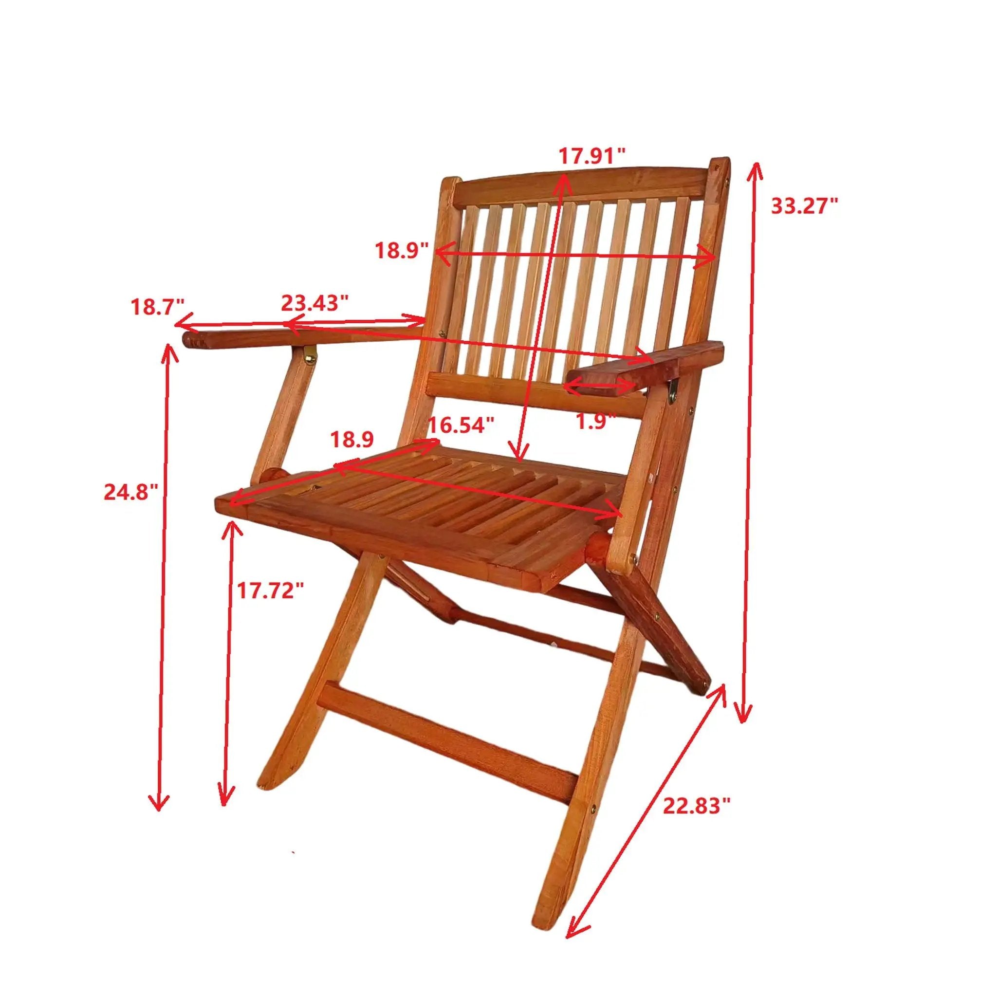 Foldable Patio Dining Set With 4 Folding Chairs For Indoor And Outdoor Use - Teak by Unique Piece Furniture