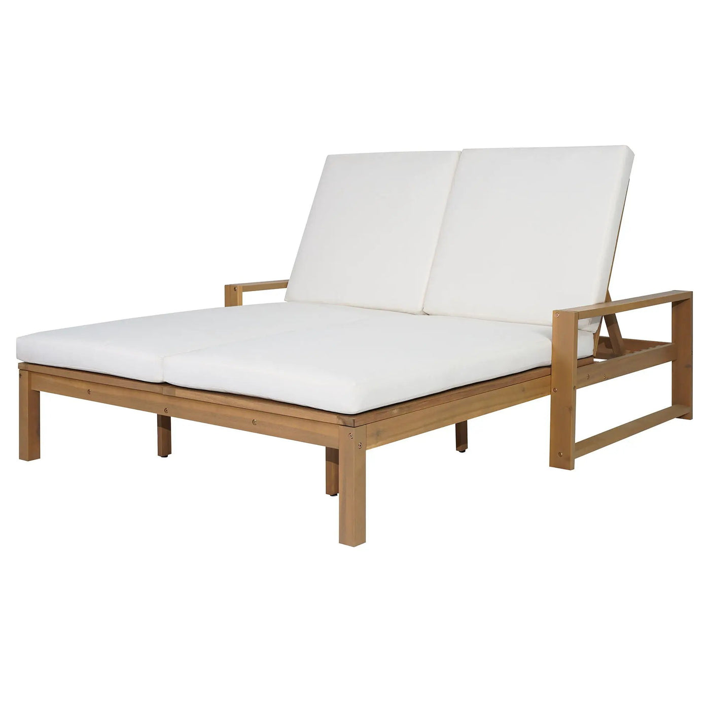 Outdoor Double Lounge Chair With 5 Position Adjustable Backrest by Unique Piece Furniture