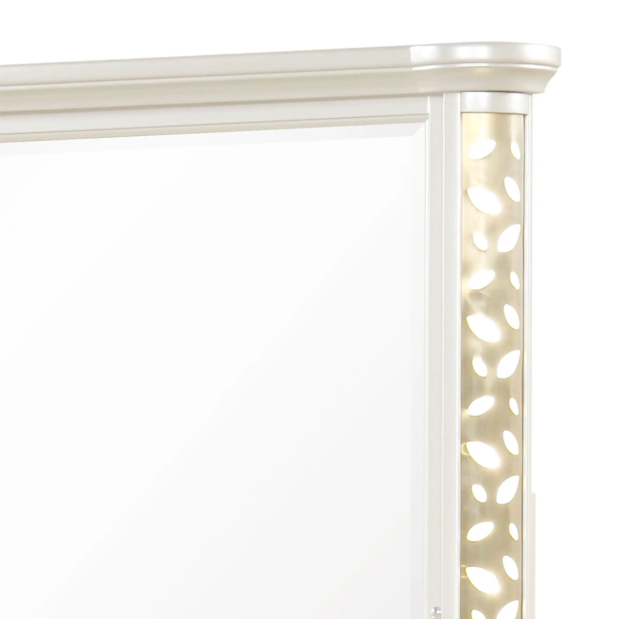 Cinderella - Bedroom Mirror With LED Frame Lighting (Dresser Not Included) - Beige by HouseOfZazla