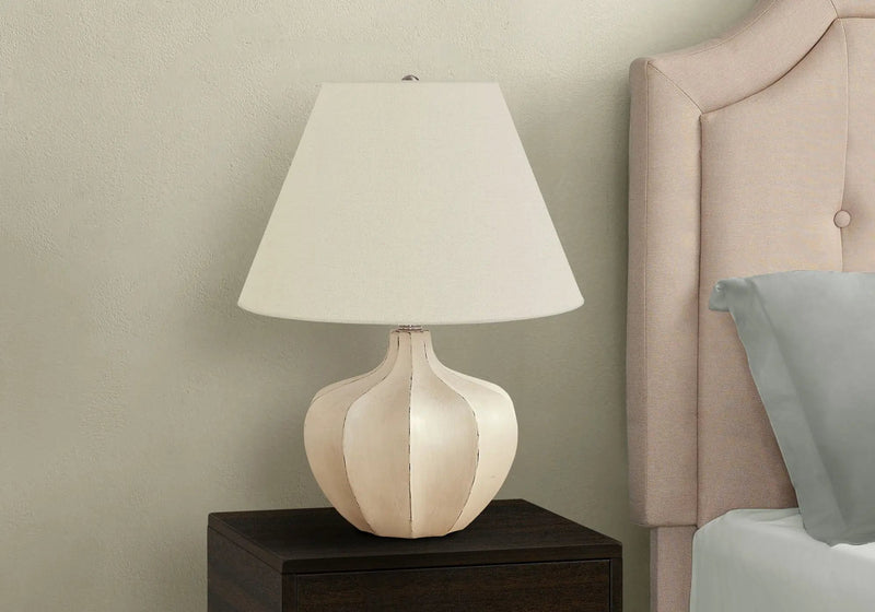 Resin Transitional Lighting, Table Lamp - Cream by Unique Piece Furniture