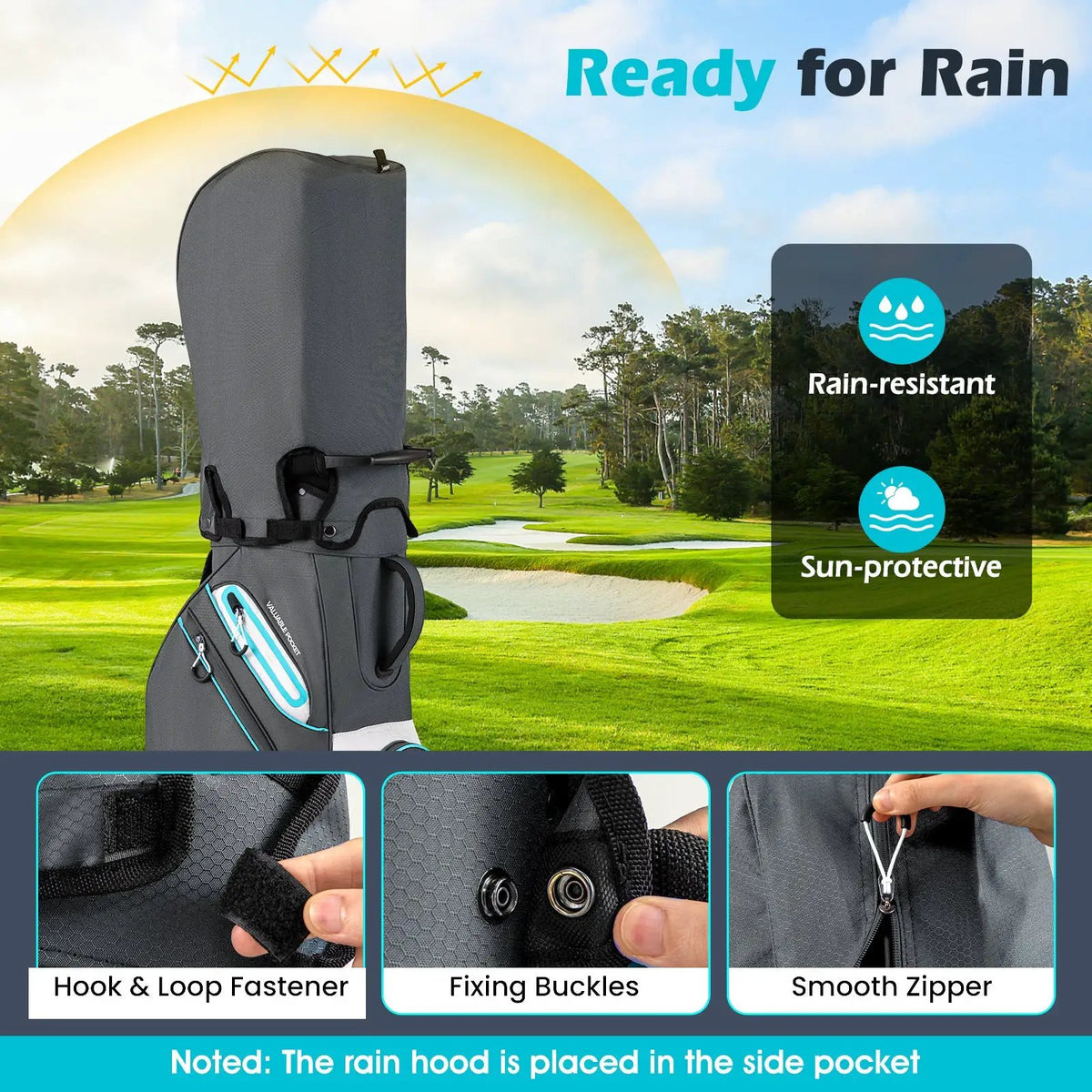 Golf Cart Bag Lightweight Portable Golf Club Organizer Bag, photo 15 of 16