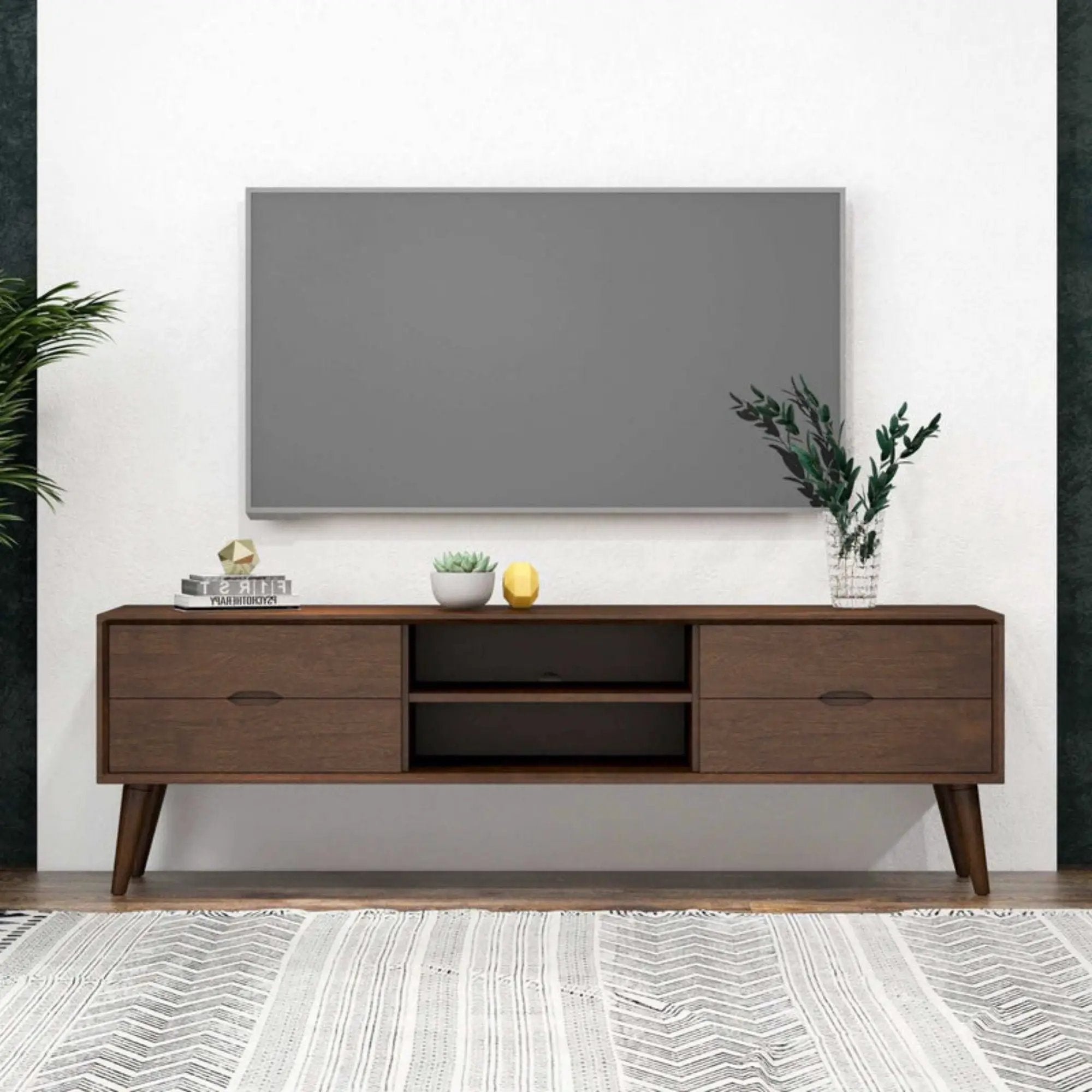 Adrian - TV Stand - Walnut Brown by HouseOfZazla
