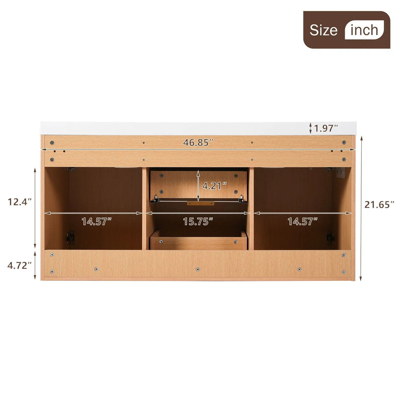 Modern Wall Mounted Bathroom Vanity, Soft Close Doors
