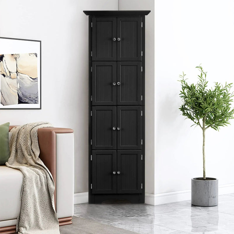 Tall Storage Cabinet With Doors And 4 Shelves For Living Room, Kitchen, Office, Bedroom, Bathroom, Modern by Unique Piece Furniture