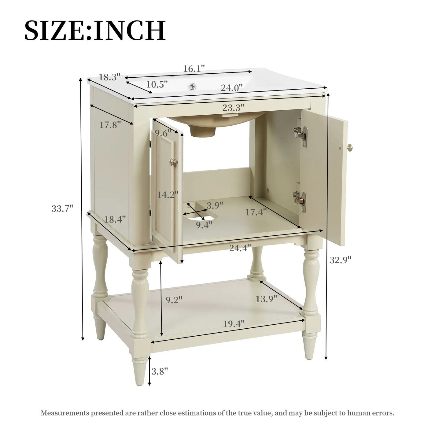Modern Bathroom Vanity With Sink, Rectangular Cabinet With Open Shelf And Closed Storage by HouseOfZazla