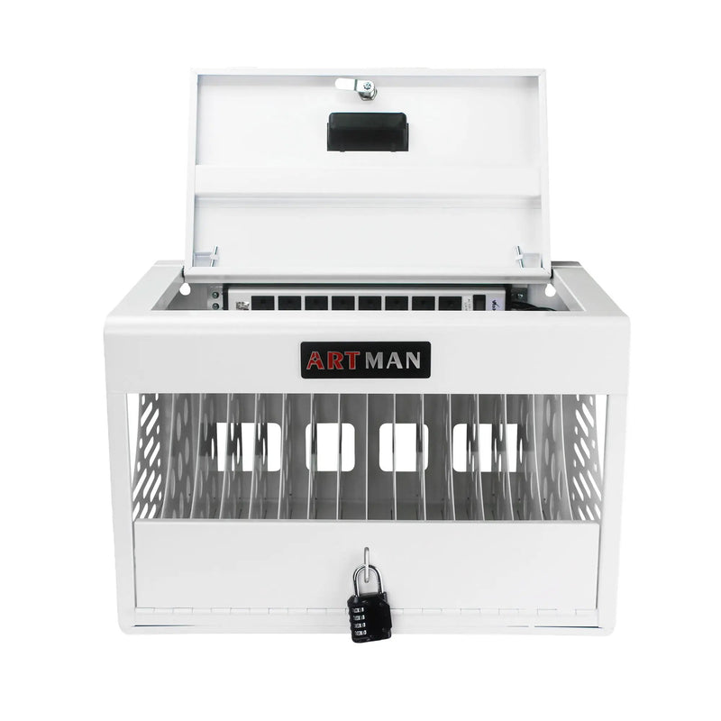 16 Bay Charging Cabinet For Laptop book, Locking Charging Station by HouseOfZazla