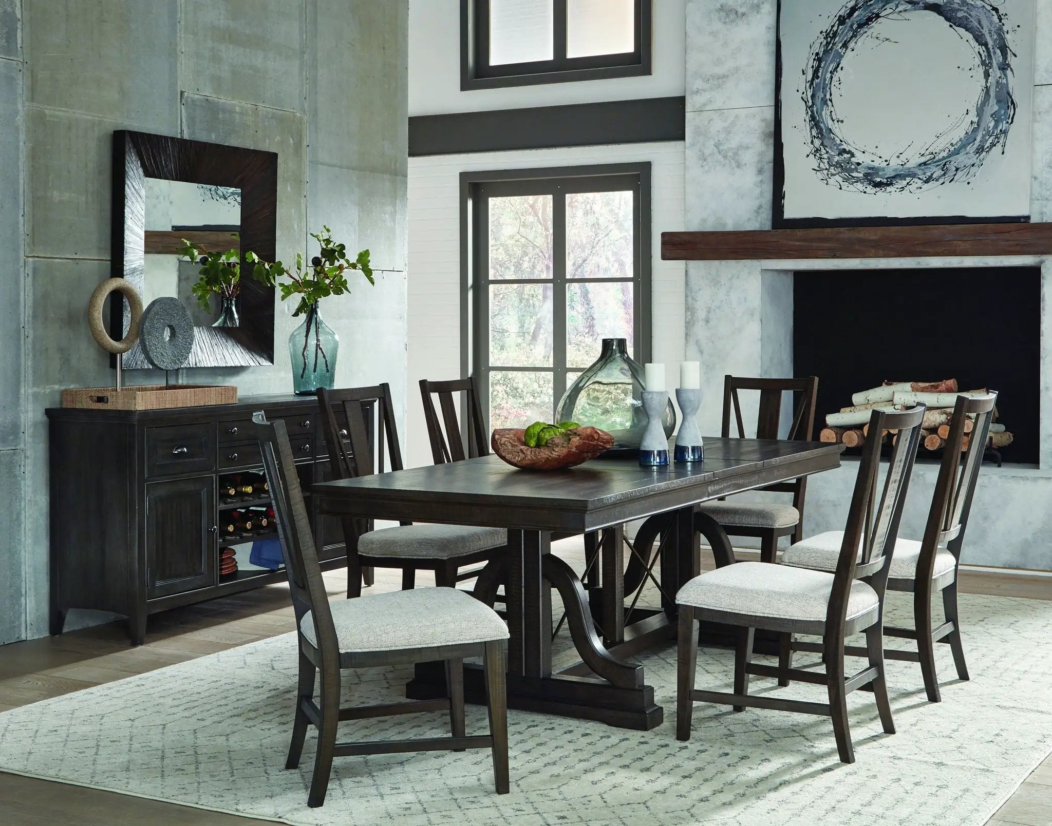 Westley Falls - Trestle Dining Table - Graphite by Unique Piece Furniture