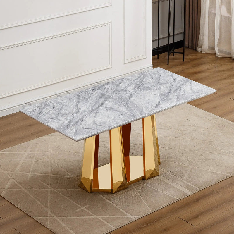 Marble Dining Table for 6 People by HouseOfZazla