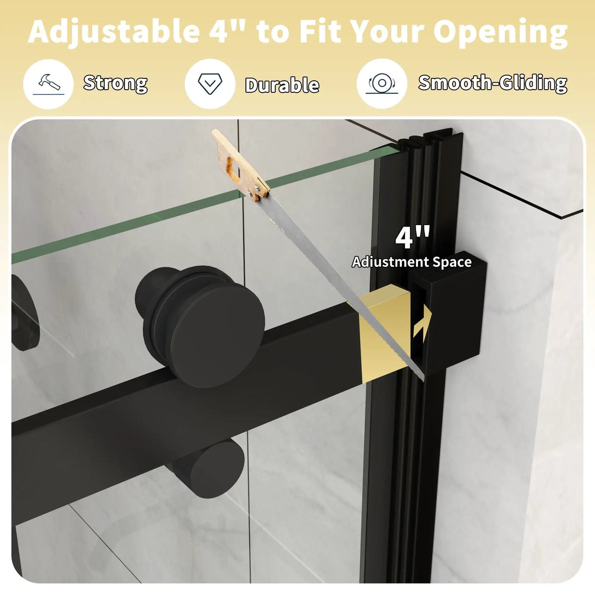 Mod Semi-Frameless Sliding Bathtub Door in Matte Black, photo 7 of 10