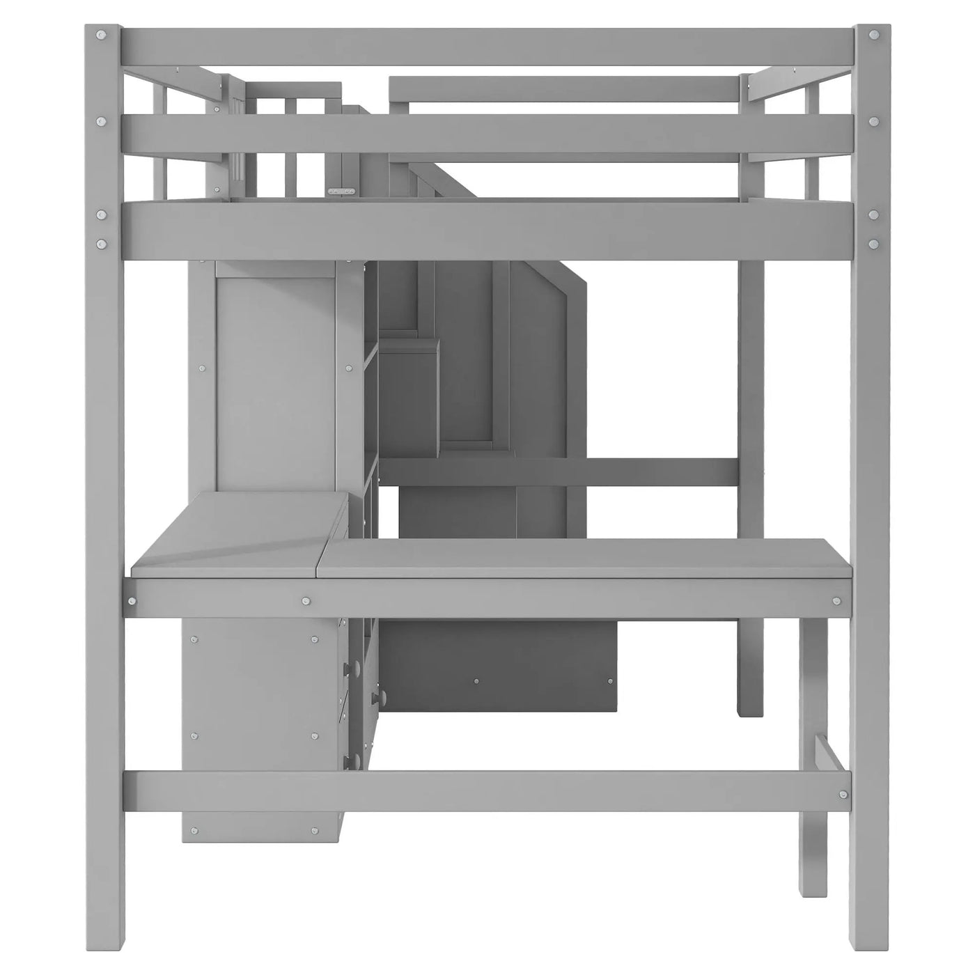Loft Bed & L Shaped Desk, Drawers, Cabinet, And Storage Staircase by HouseOfZazla