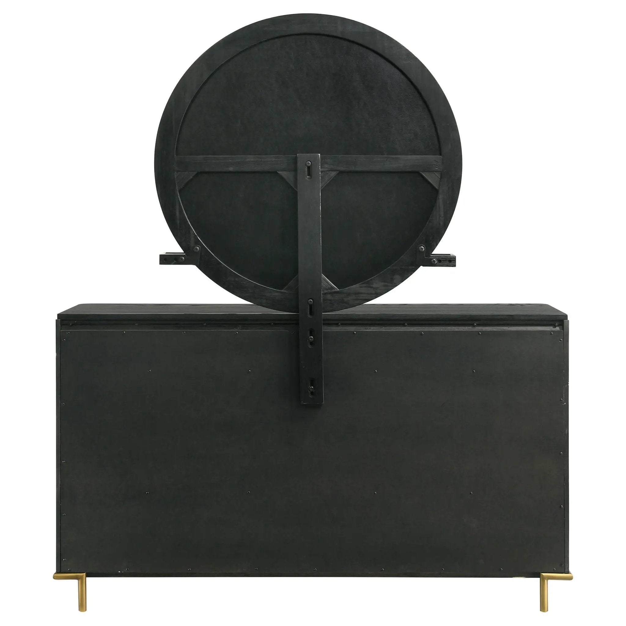 Arini 8-drawer Dresser with Mirror Black by Unique Piece Furniture