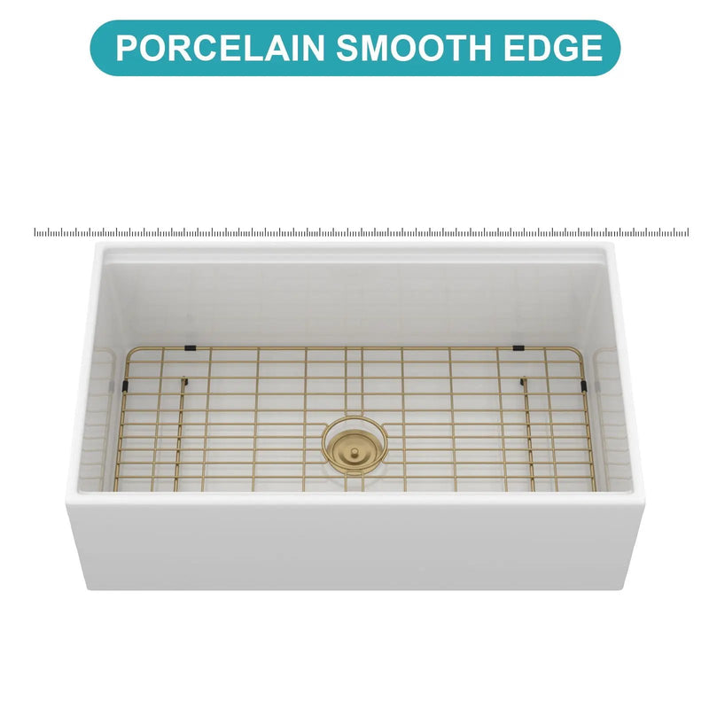 Workstation Single Bowl, Apron Front Kitchen Sink - White by HouseOfZazla