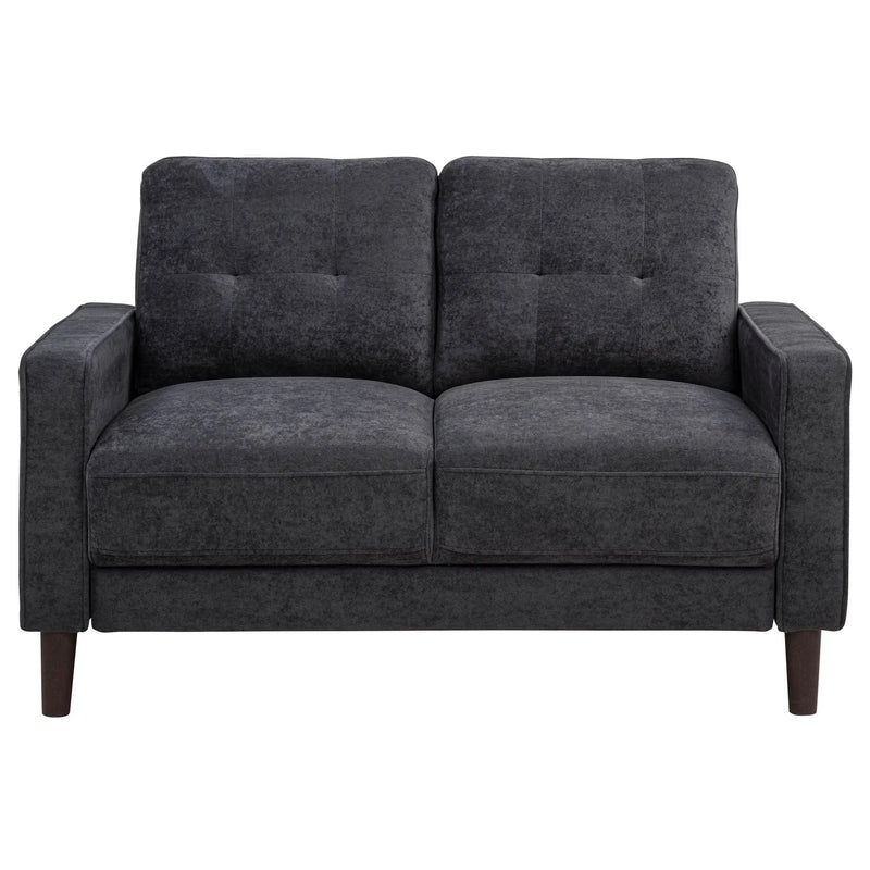 Bowen II Fabric Upholstered Track Arm Loveseat Steel Grey by Unique Piece Furniture