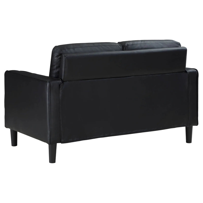 Ruth Upholstered Track Arm Loveseat Black by Unique Piece Furniture