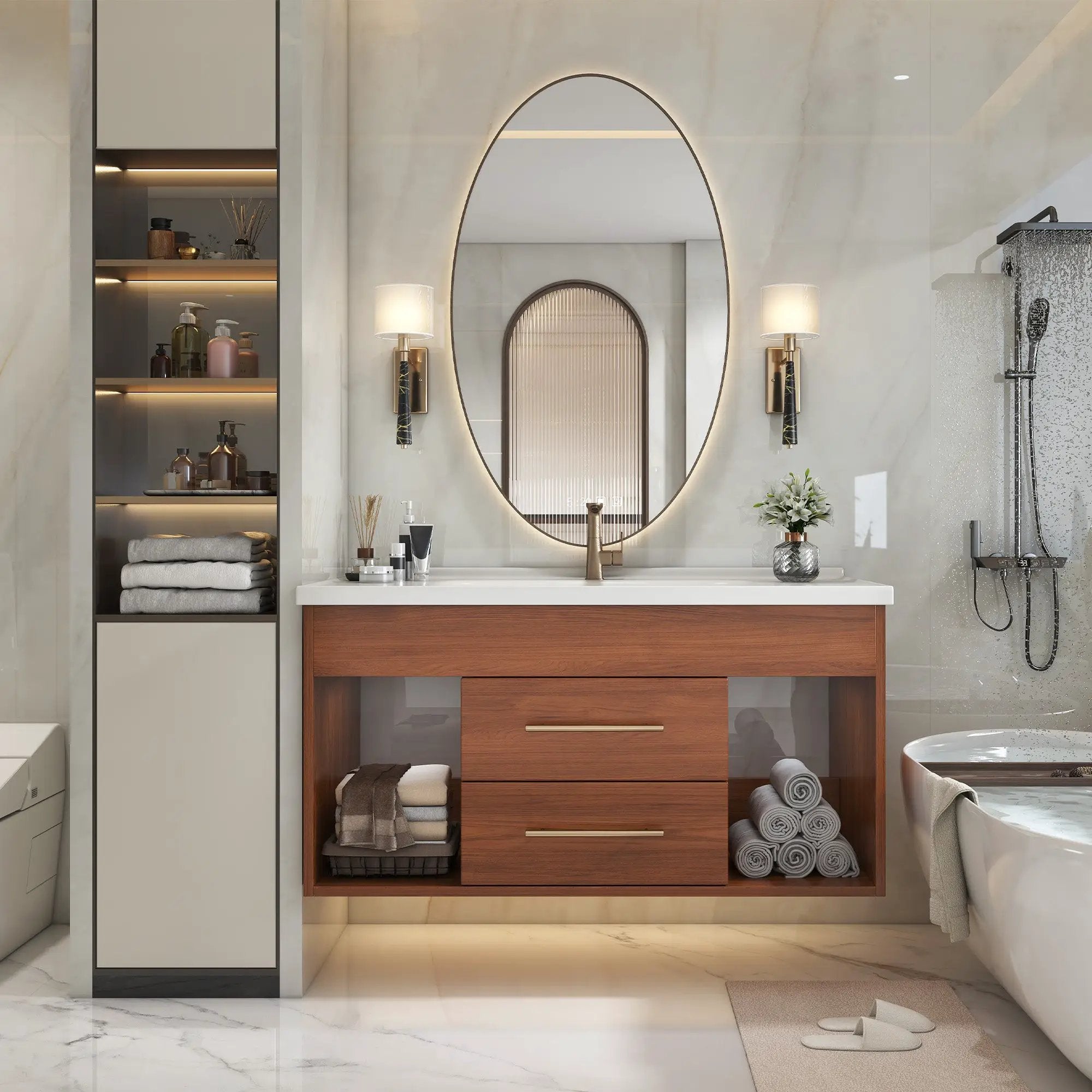35.4" Mid-century Modern Single Bathroom Vanity by HouseOfZazla