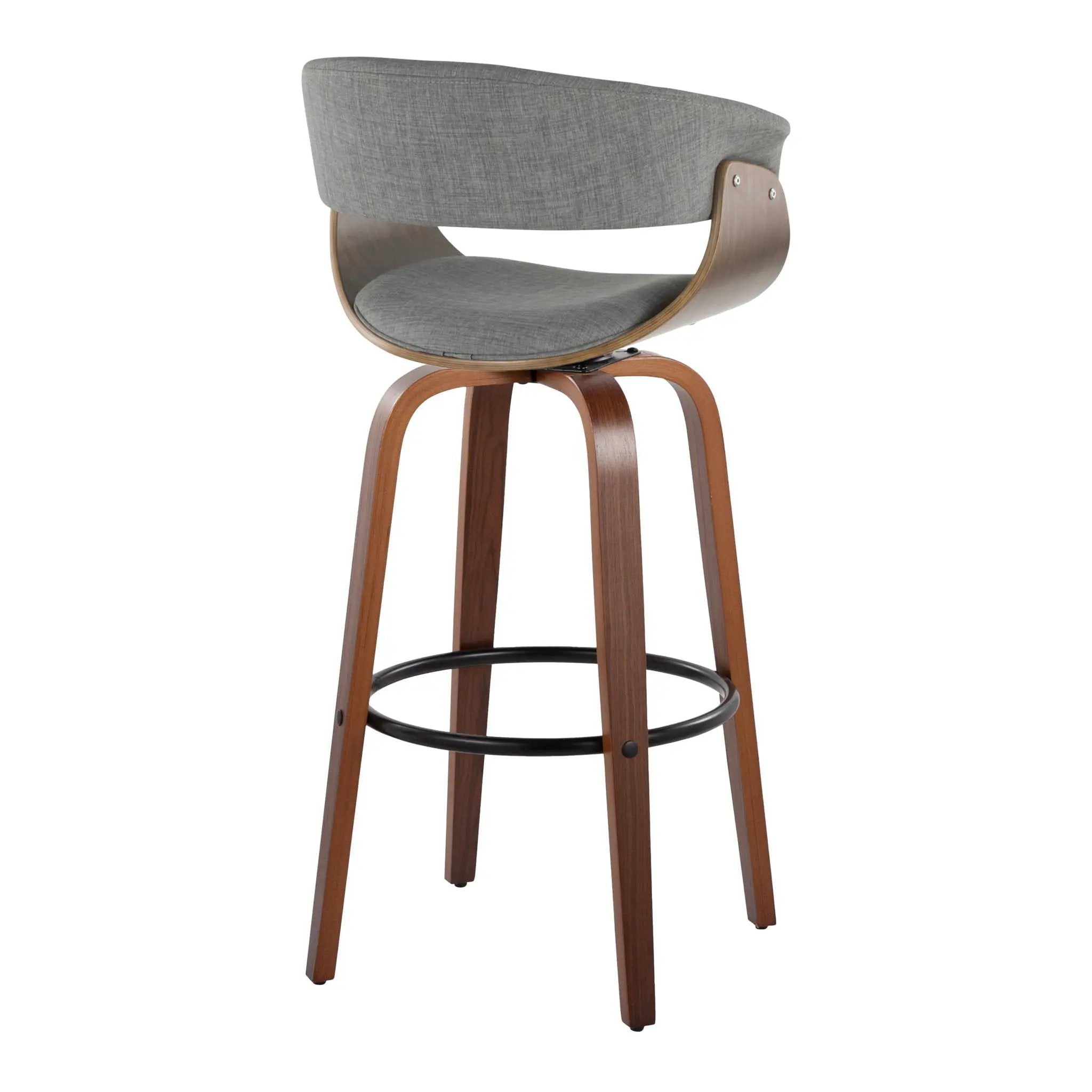 Vintage Mod - Mid Century Modern Fixed Height Barstool With Swivel & Round Footrest (Set of 2) by HouseOfZazla