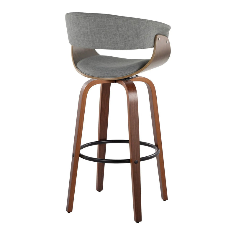 Vintage Mod - Mid Century Modern Fixed Height Barstool With Swivel & Round Footrest (Set of 2) by HouseOfZazla