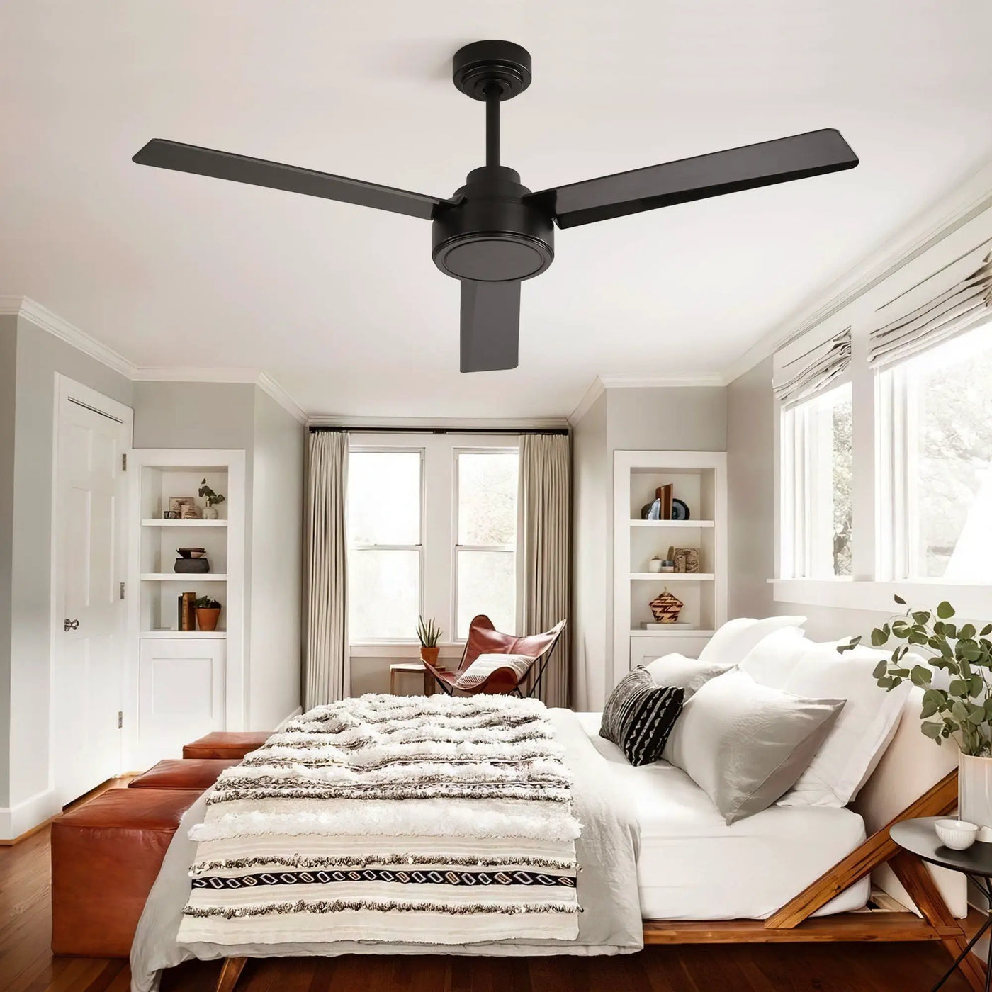 Ceiling Fan Without Light, 3 Blades Farmhouse Ceiling Fan With Remote Control 6-Speed Reversible Dc Motor For Living Room, Bedroom, Kitche by HouseOfZazla