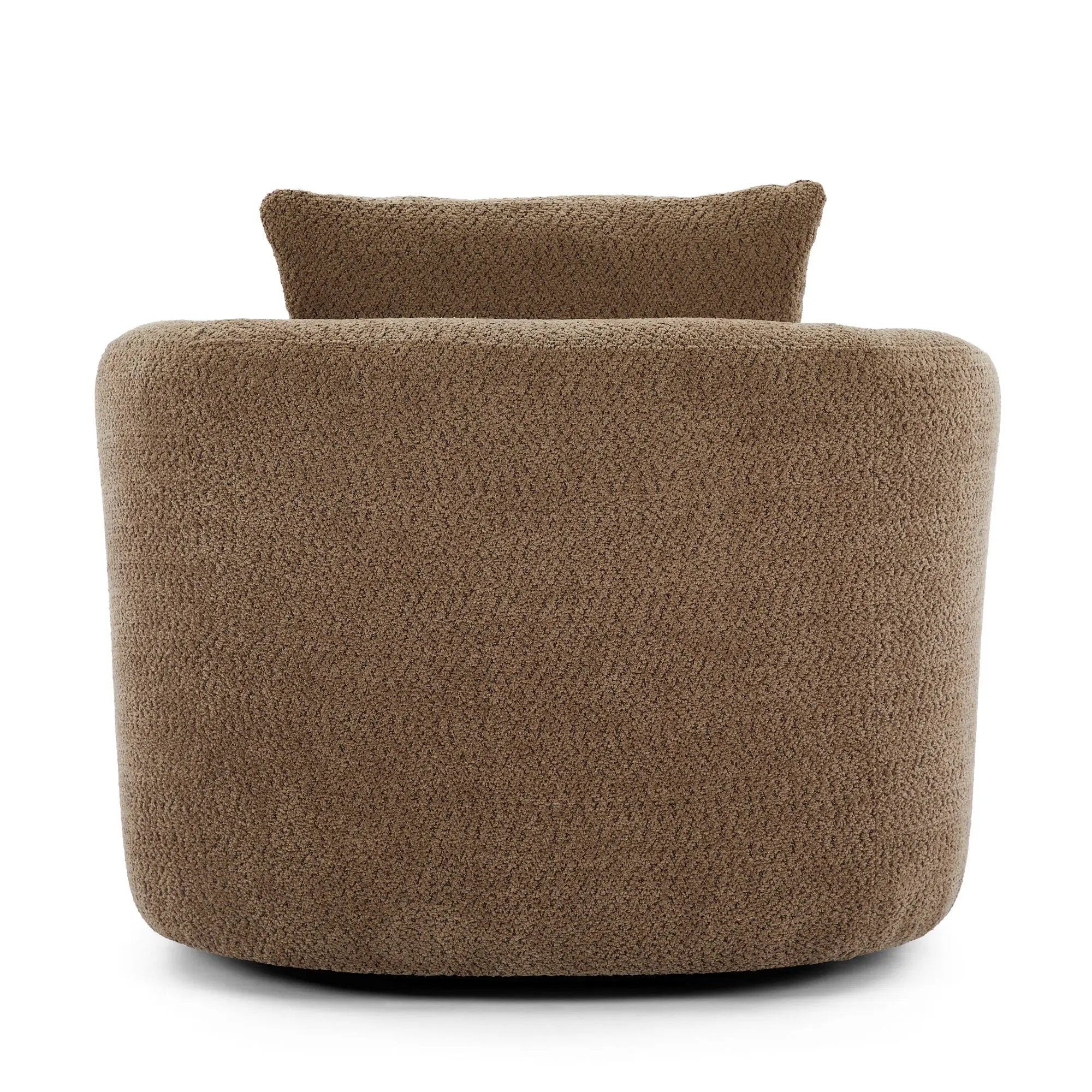 360° Swivel Barrel Sofa Chair With Throw Pillow, Upholstered Accent Chair by HouseOfZazla