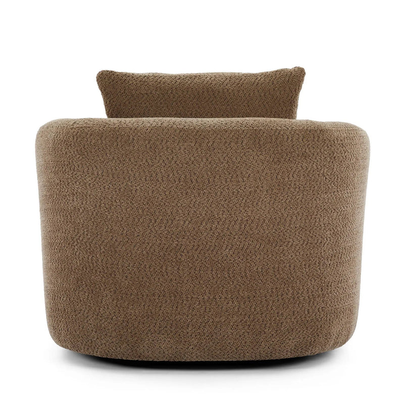 360° Swivel Barrel Sofa Chair With Throw Pillow, Upholstered Accent Chair by HouseOfZazla