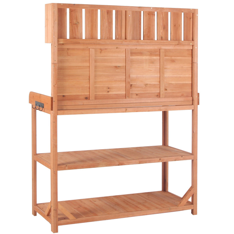 TOPMAX 65' Large Wooden Farmhouse Rustic Outdoor Potting Bench Table by HouseOfZazla