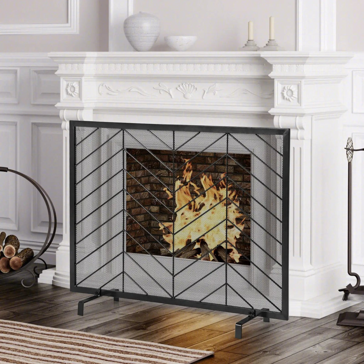 38 x 31 Inch Single Panel Fireplace Screen, photo 4 of 16