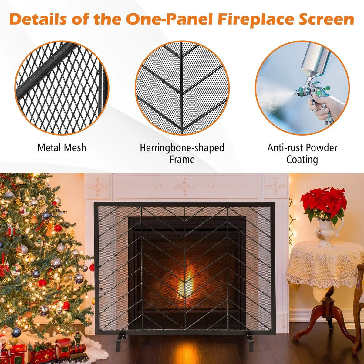 38 x 31 Inch Single Panel Fireplace Screen, photo 10 of 16