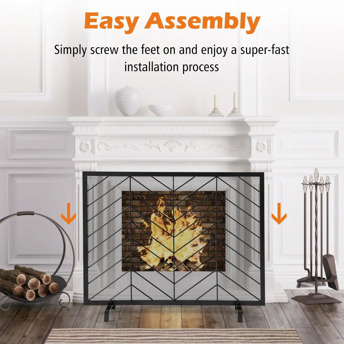 38 x 31 Inch Single Panel Fireplace Screen, photo 14 of 16
