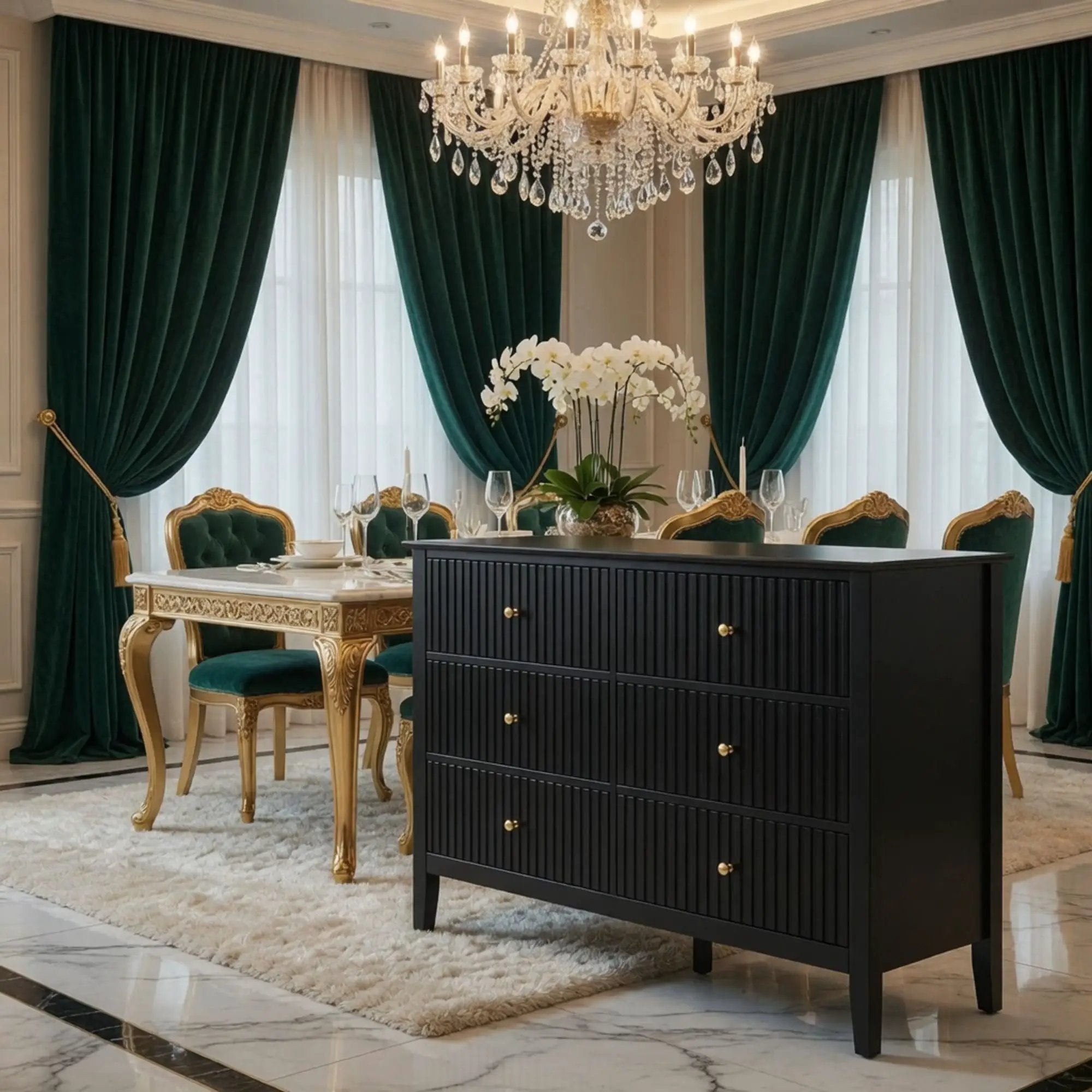 Modern 6 Drawer Fluted Dresser by HouseOfZazla