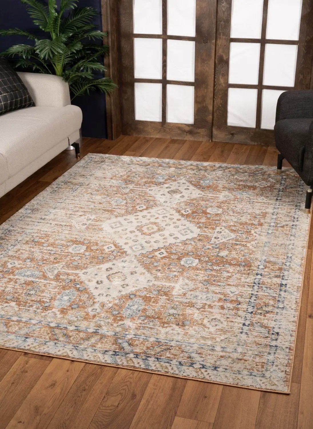 Noble - 5'3" X 7'3" Area Rug - Rust by HouseOfZazla