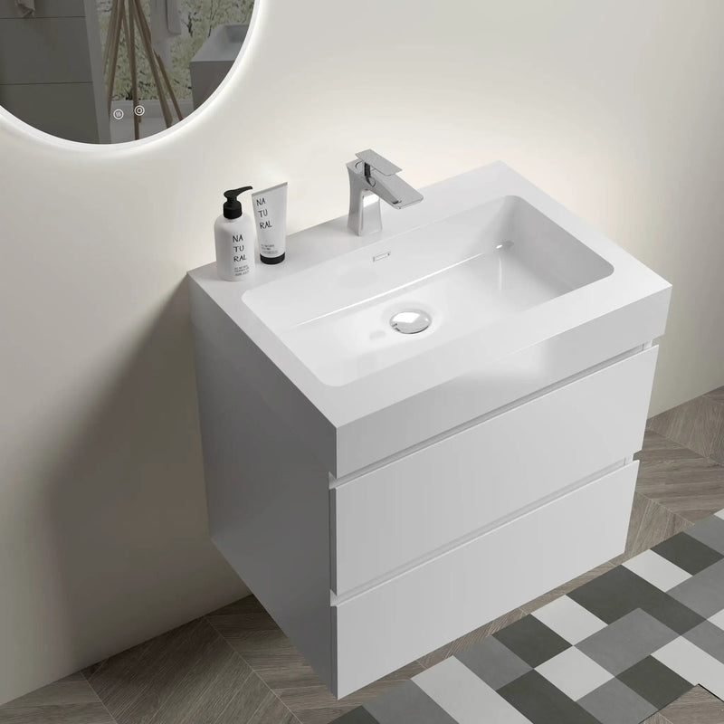 Alice - Bathroom Vanity With Large Storage, Sink Wall Mounted Floating Bathroom Vanity For Modern Bathroom, One-Piece Sink Basin Without Drain And Faucet by Unique Piece Furniture