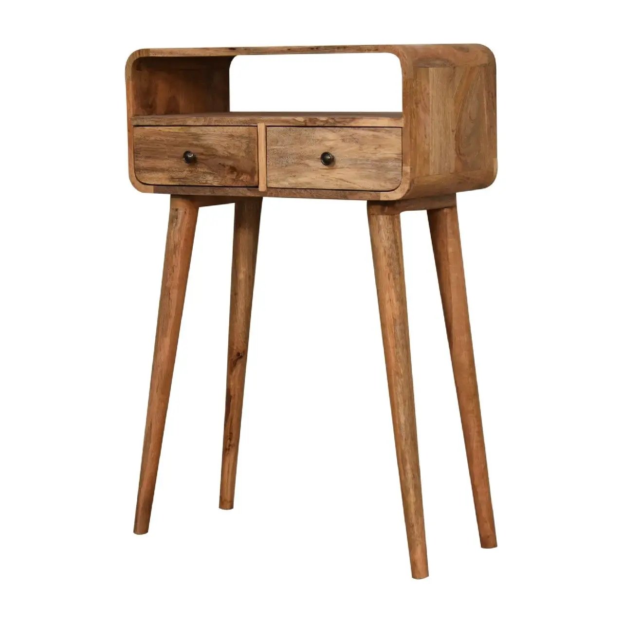 Curved Chestnut Console Table by Unique Piece Furniture