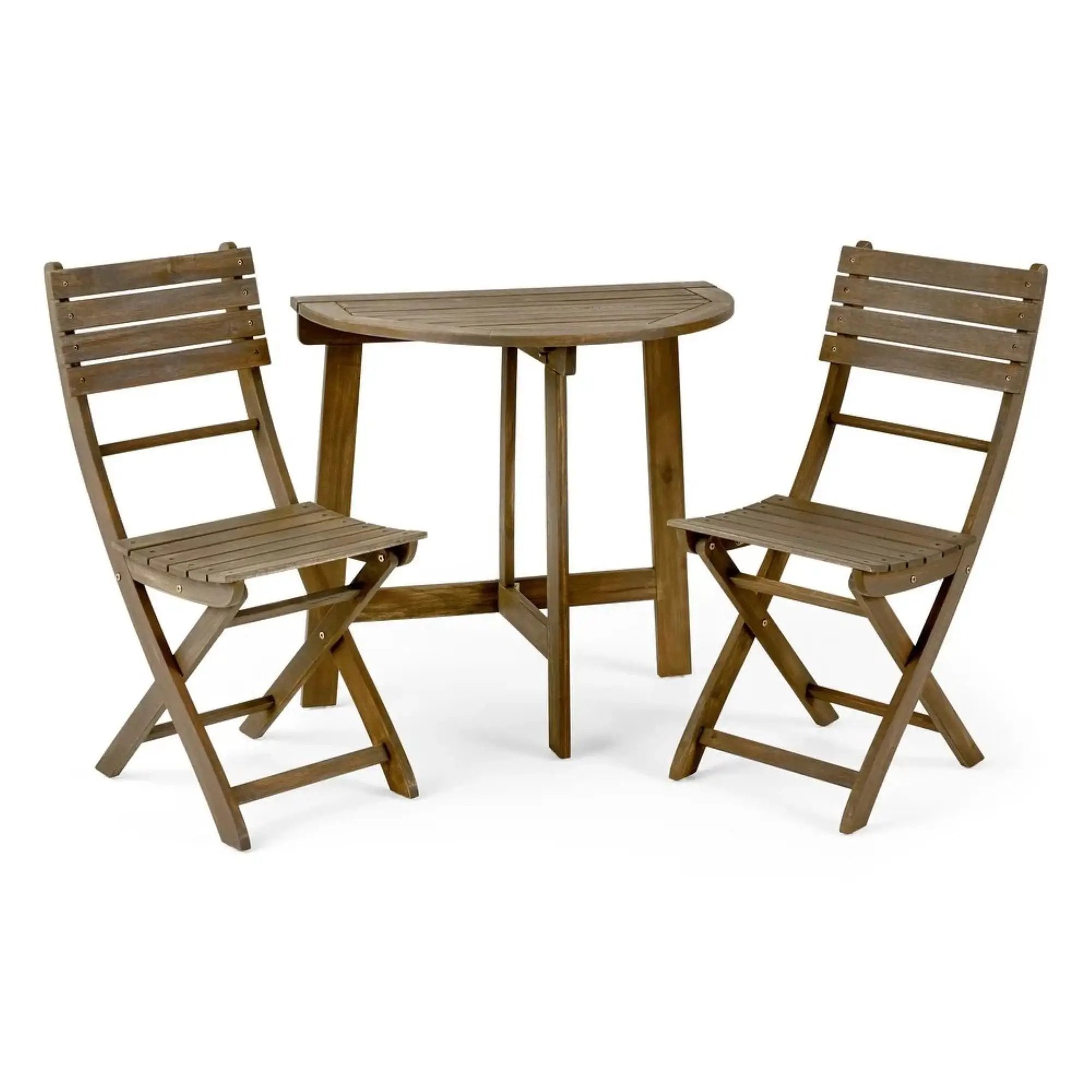 Outdoor 3 Piece Half Round Folding Bistro Set by HouseOfZazla