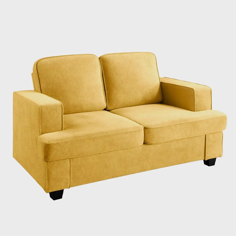 Modern Loveseat, Comfortable 2 Seater Couch With Deep Seating, Loose Back Cushions, Wide Arms by Unique Piece Furniture