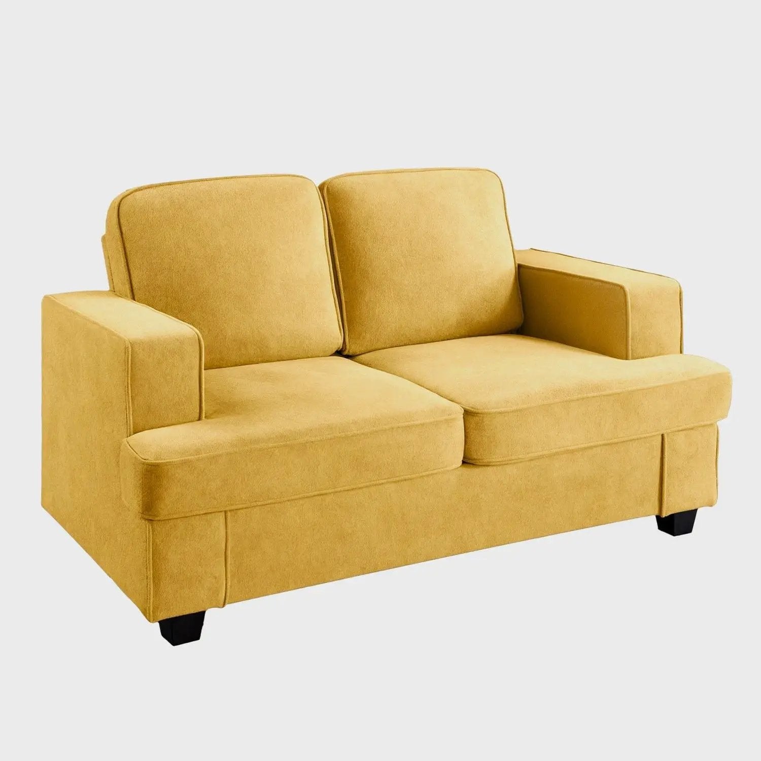 Modern Loveseat, Comfortable 2 Seater Couch With Deep Seating, Loose Back Cushions, Wide Arms by HouseOfZazla