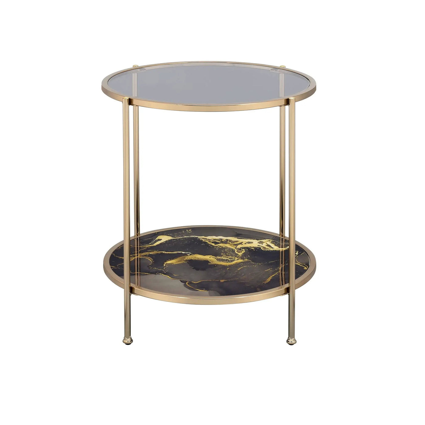 Fiorella - Marble Print Glass Table by Unique Piece Furniture