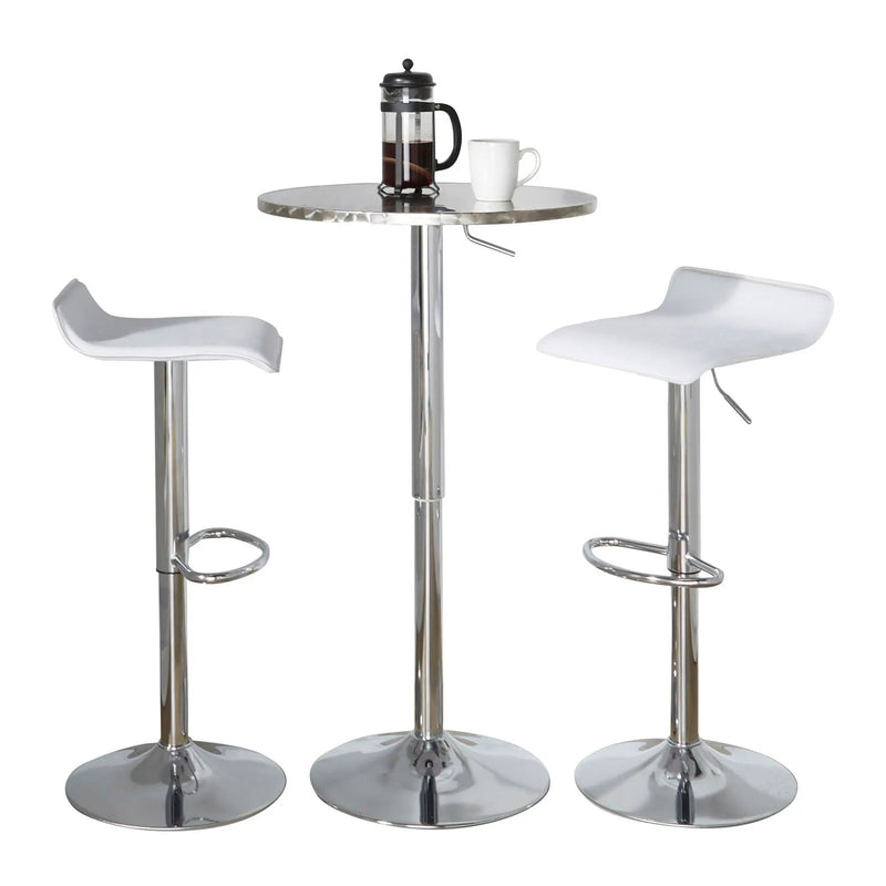 Ale - 3 Piece Bar Set Bistro Round Contemporary Adjustable Oval Footrest by HouseOfZazla