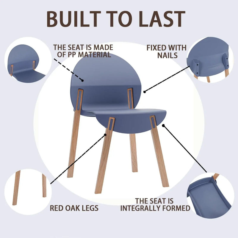 4 Piece Set Of Single Chairs, Traditional Elements With Round Table