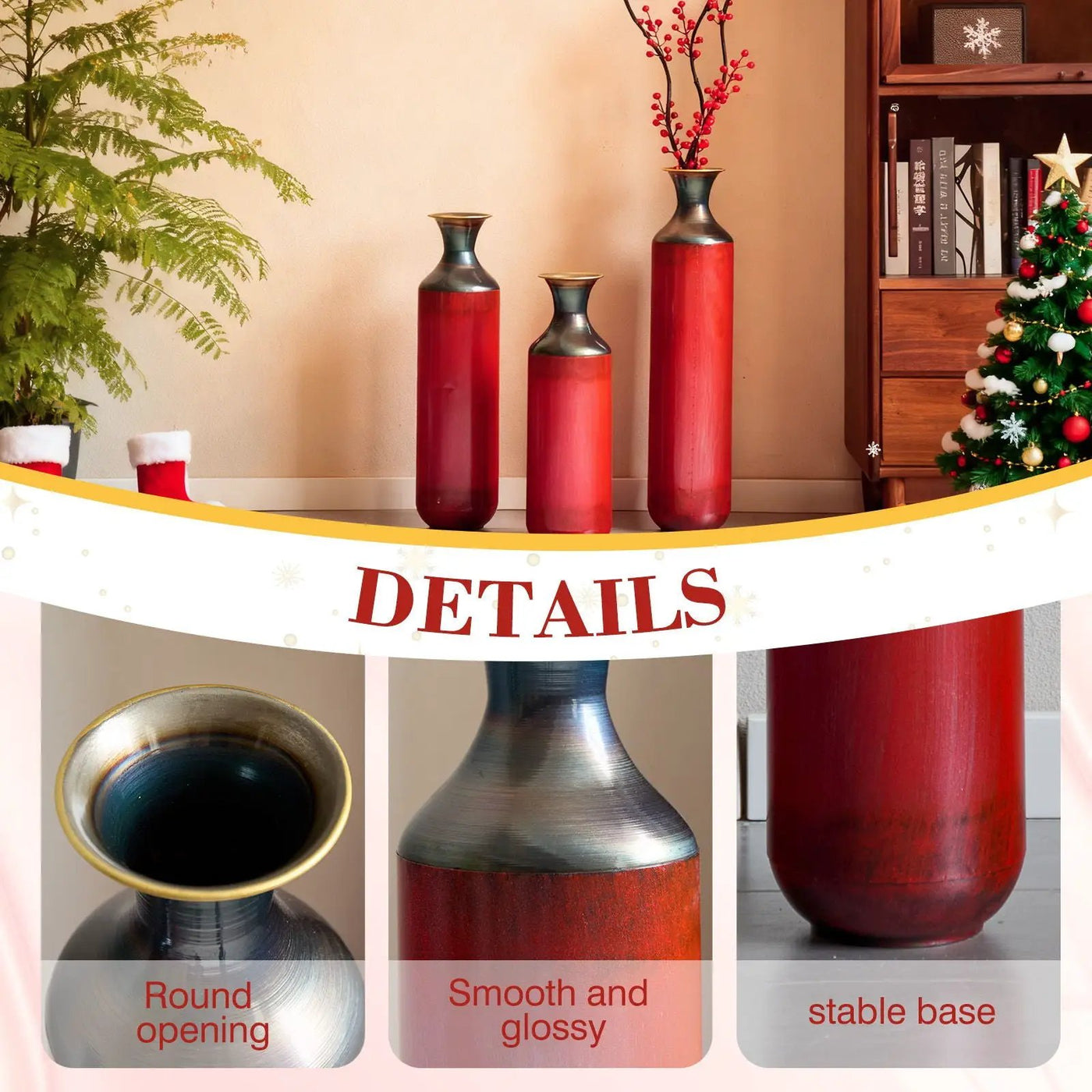 Modern Droplet Shaped Floor Vase Set, 3 Piece Home Decor by Unique Piece Furniture