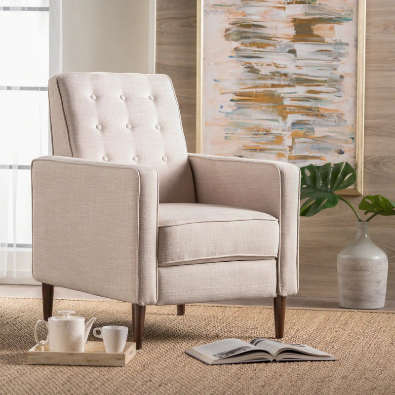 Mid-Century Modern Recliner With Button Tufted Waffle Stitch by HouseOfZazla